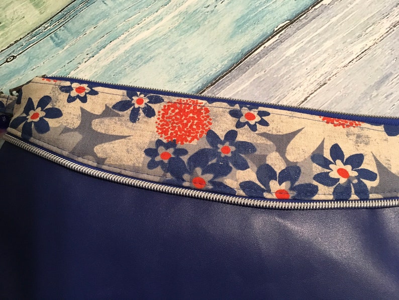 Vinyl and Floral Canvas Loule Crossbody Bag