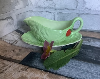 Sauce or gravy boat by Carlton Ware in the cabbage leaf design vintage from 1950s