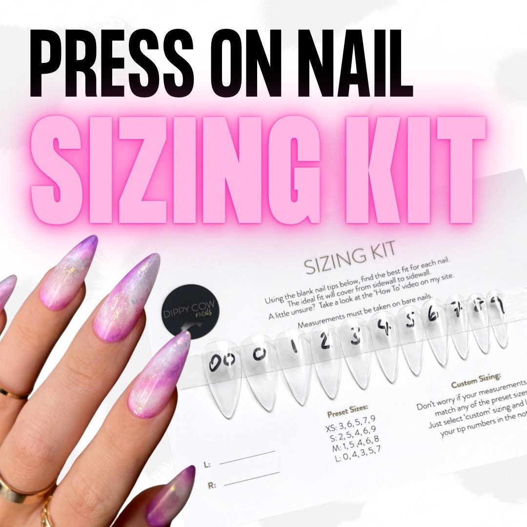 Press on Nails Sizing Kit // Find My Size Custom Gel Design - Etsy