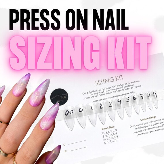 Press On Nails Sizing Kit Find My Size Custom Gel Design Etsy Canada