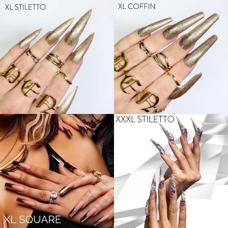 Press on Nails Sizing Sample Size Guide Fake Nails Etsy