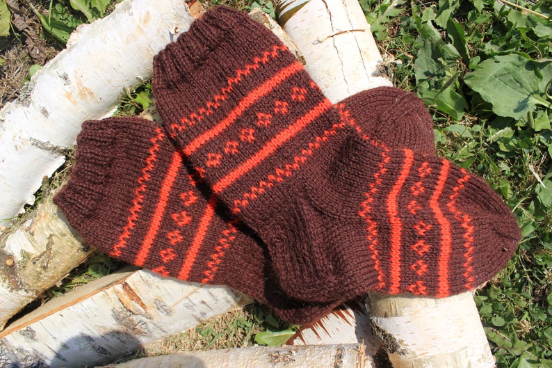 Women/'s hand knit winter socks Handmade Knitted Warm Wool Sock