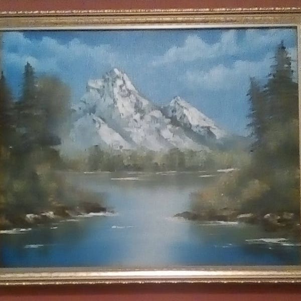 Mountain landscape oil painting