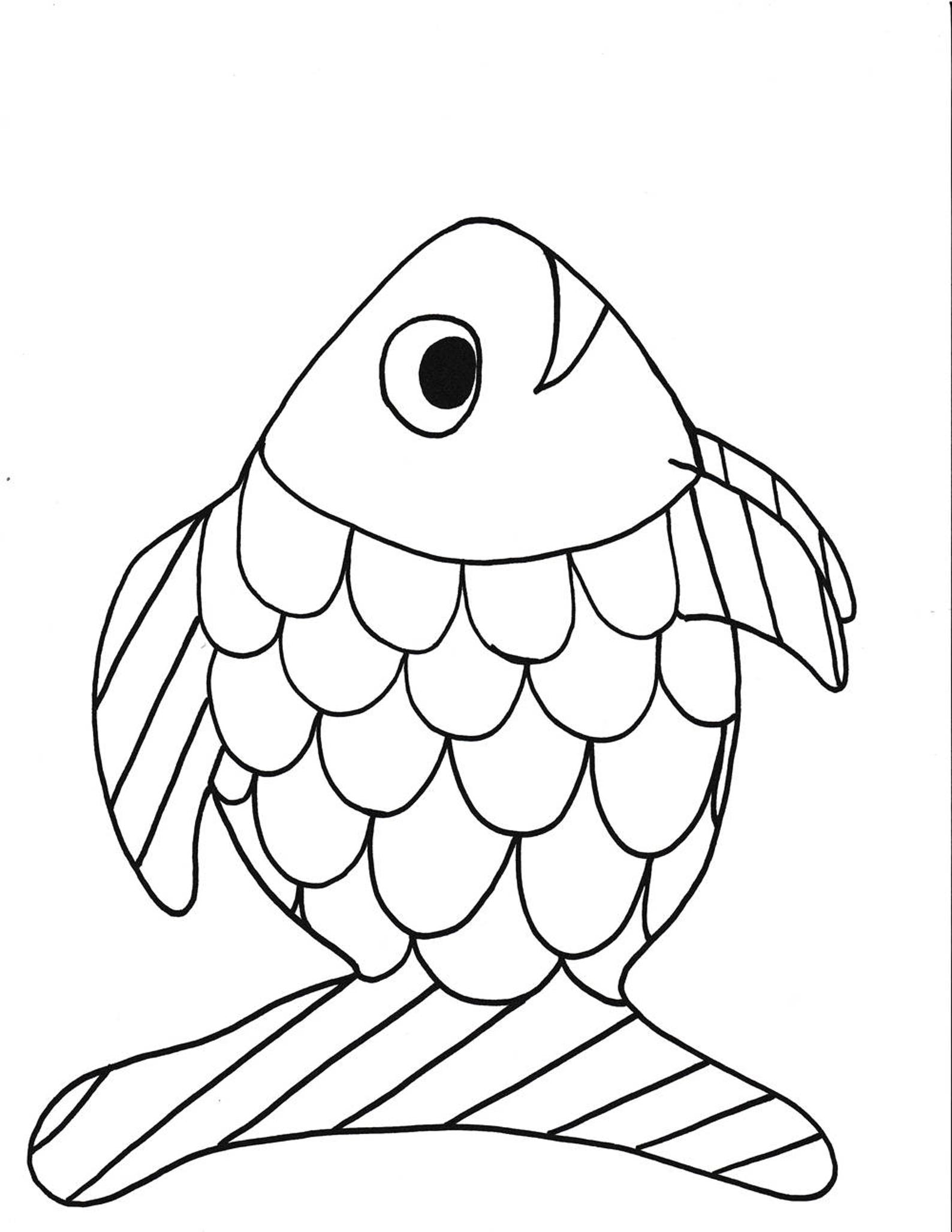 Rainbow Fish Printable Coloring Etsy