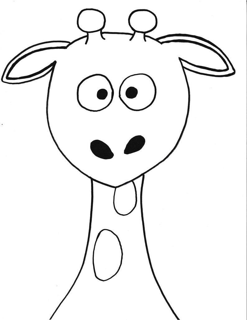 Giraffe Printable Coloring Page,giraffe,kids,printable,coloring,instant ...