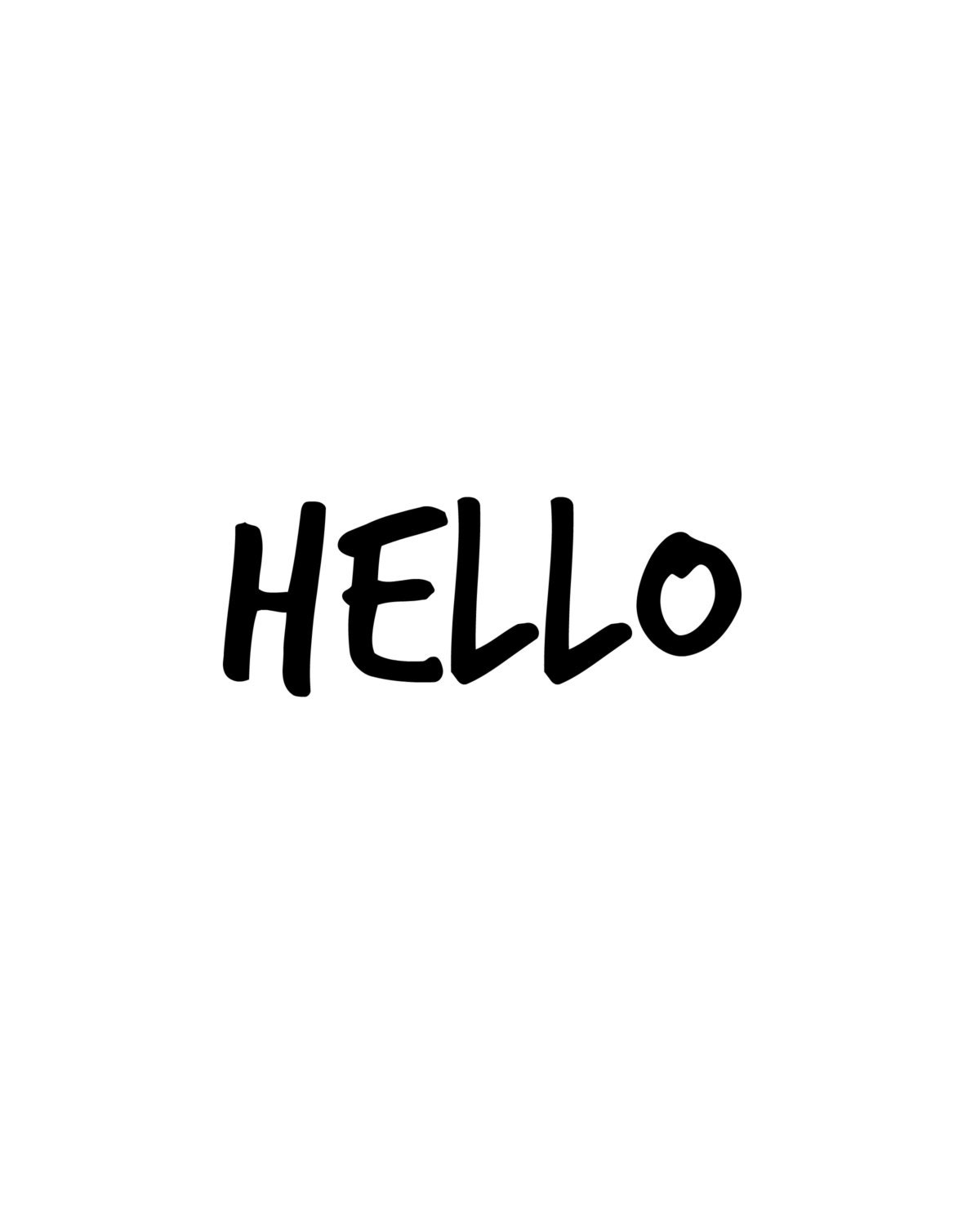 Hello Wall Print/simple/black/white/wall Art/art Etsy