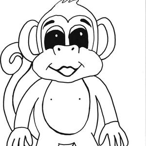 Monkey Printable Coloring Page,printable,kids,coloring,instant Download ...