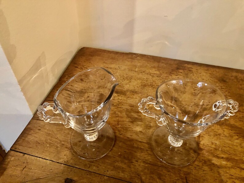 Set CANDLEWICK CREAMER SUGAR Imperial Ohio Crystal 3400 1936 Etsy