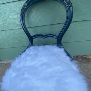 Vintage fluffy blue chair