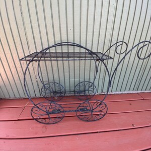 Original MCM Metal Trolley Cart Wire Vintage