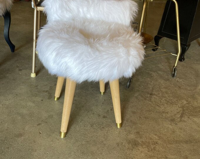Faux Fur Swivel Chair, Vanity Chair, Stool Etsy