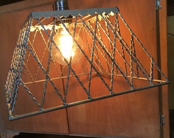 Vintage Silver Wire basket chandelier