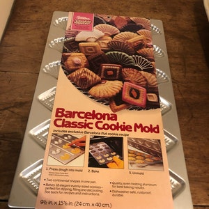 Classic Barcelona Cookie and Candy Mold 18 cookies Baking Sheet Cookie Pan Cake Candy Mold Tin Metal