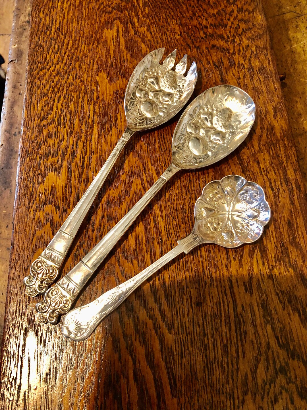 Berry Spoon Forlk Set by S G England Silver Plate EPNS A1 8 1/2 Long Etsy