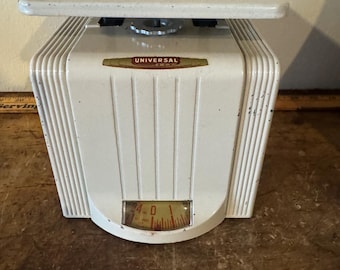 Landers Frary & Clark Universalwaage Vintage Weiß Metall Bauernhaus Dekor