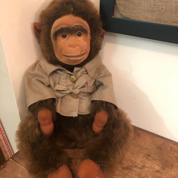 Vintage Safari Monkey Plush Kid's Toy Shalom Toy Co.