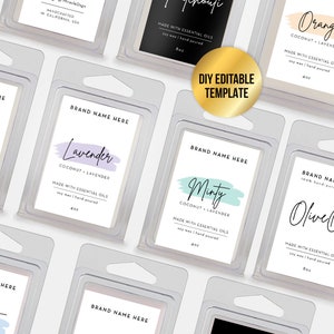 Wax Melts Label 2x3'' and 3x5'' - DIY Wax Melt Template - Editable Product Label Design - Customizable Editable Business Label Template image 6