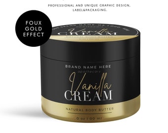 Editable body product label - DIY wrap around jar label - Body Butter Label - Body Cream Jar - Candle Label Template Design Circle Lid Label