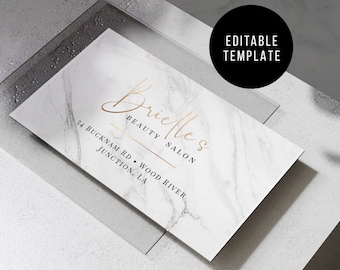 DIY Business Card Template - Beauty Business Card Template -  Instant Business Card - Editable Online Cards - 3.5x2&#39;&#39; Business Stationery
