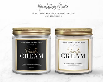 Editable Candle Label Template, Gold Rose Gold and Silver, Label with Circle Lid Jar label, Body Products, Lotions, Body Butter, Gold foil