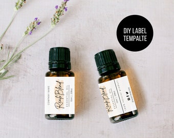 DIY Label Template - Editable Essential Oil Roller - Bottle Label 5ml - Custom Product Label - Label Design 2x1'' - Essential Printables