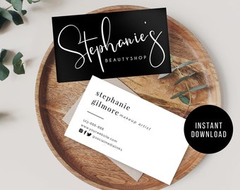DIY Business Card - Printable Business Card Template - Instant Beauty Business Card - Online Store Calling Cards - Business Stationery