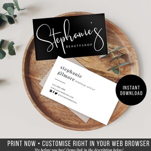 DIY Business Card - Printable Business Card Template - Instant Beauty Business Card - Online Store Calling Cards - Business Stationery