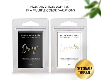 Wax Melts Label 2x3'' - DIY Wax Melt Label Template - Editable Product Label Design - Customizable Editable Label Template - Business label