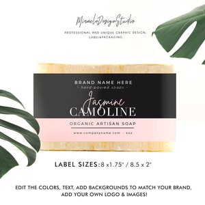 DIY Printable Soap Labels - Editable Label Template - Custom Wrap Around Soap Bar Label Template - Stylish Soap Label Design - DIY Templett
