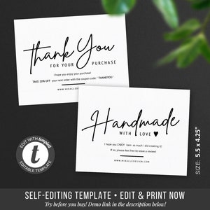Business Thank You Insert Cards - Thank You For Your Order - Inserts Thank You - Packaging Insert - Printable Review Cards - Business card