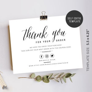 Business Thank You Insert Cards - Thank You  For Your Order - Inserts Thank You - Packaging Insert - Printable Customer Cards - Review Cards