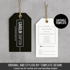 Printable Hang Tag - Editable Clothing Tag - Price Tag - Hang Tag Design - Product Labels and Tags - DIY Hang Tag Label - 3.75x2'' Template