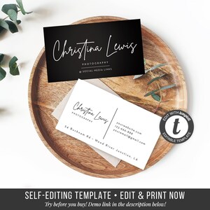 Printable Business Card Template - DIY Business Card - Stylish Beauty Card - Online Store Cards - Instant Business Stationery - Printables