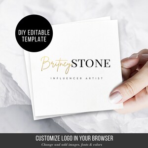 Logo Design - Editable Signature Logo - DIY Logo Design - Stylish Business Logo Template - Premade Logo - Instant Download - Custom Logo
