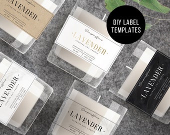 Candle label, DIY Template, Vertical product label, Editable product label- Label jar template- DIY Label - Custom Stylish Product Label