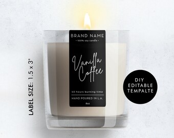 Vertical Candle Label - Etsy
