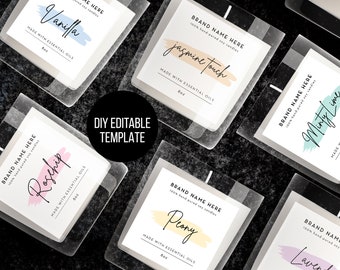 DIY Candle Label Template - Editable Candle Label - Custom Product Label - Jar Label - Tin Candle Printables - Pink Candle Label Design