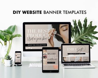 Web Design, DIY Website Banner Templates, Editable Website Thumbnails, Custom Online Shop Templates, Shopify Minimalist E-Commerce Template
