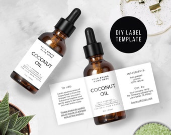 2oz Bottle Label, Editable Product Label , DIY Label, Product Label, Custom Label Template - Minimalistic Cosmetic Label - 3.75" x 1.5"