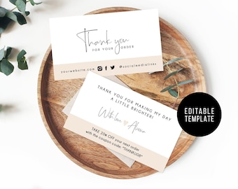 Business Thank You Card - Order Inserts template - Instant Thank You Card - Etsy Seller - Online store cards - Printables - Package Inserts