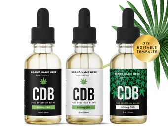 Editable Dropper Bottle Label, Hemp Seed Oil Label Template, Label Design, Custom Product CBD Oil Label, Jar Label, Essential Oil Marijuana