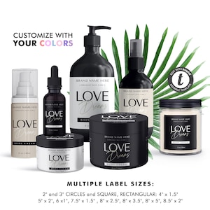 DIY Editable Label Templates, Cosmetic Labels Bundle, Retro Label Design Set, Body Product Printable, Custom Bottle Jar + Minimalist Design