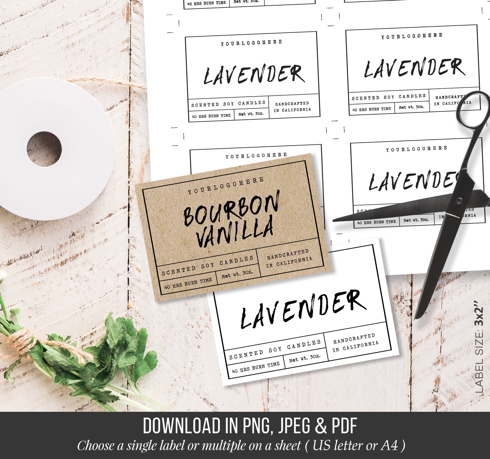 Custom Candle Labels Candle Label Design Editable Product - Etsy