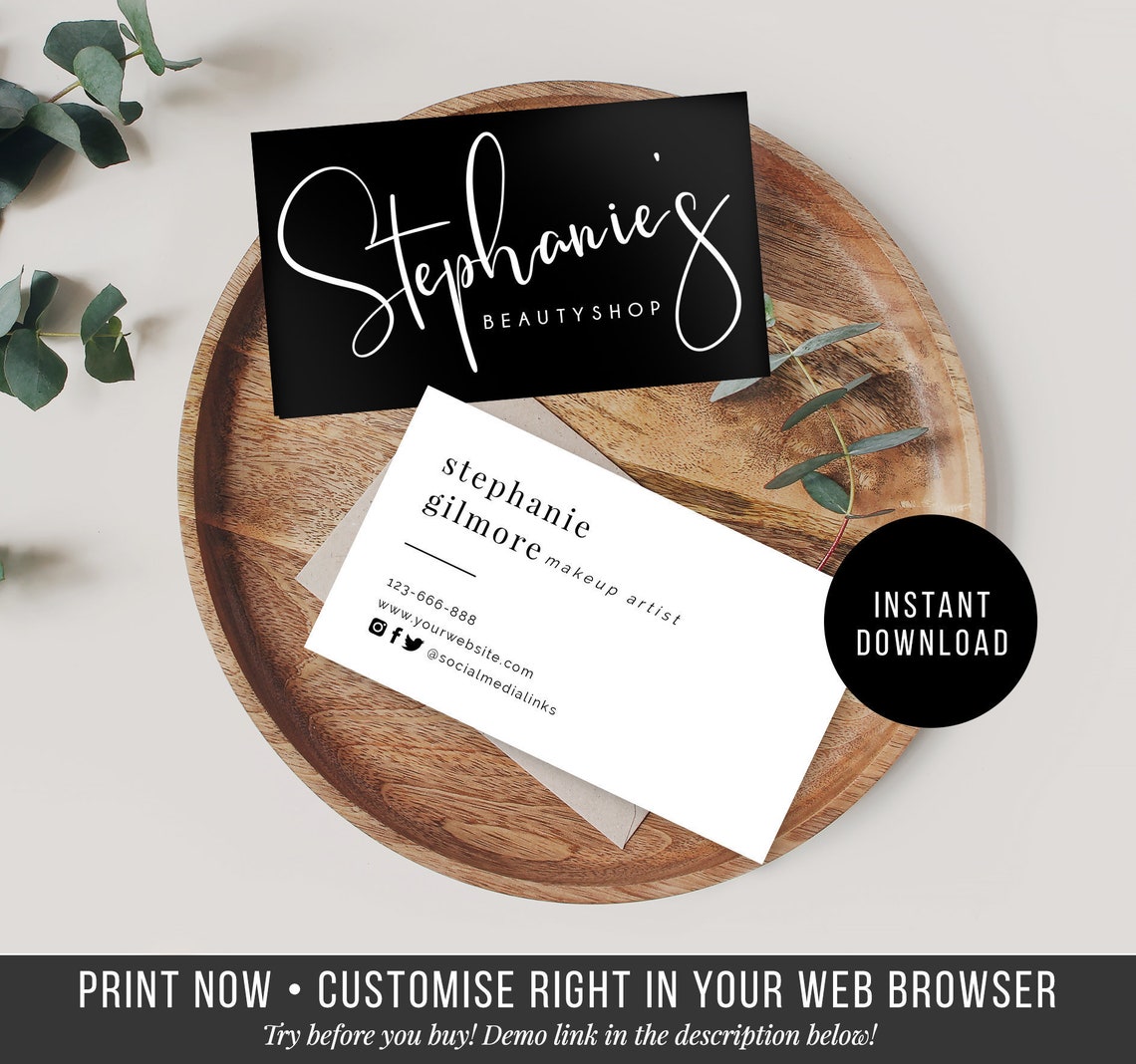 DIY Business Card Printable Business Card Template Instant - Etsy