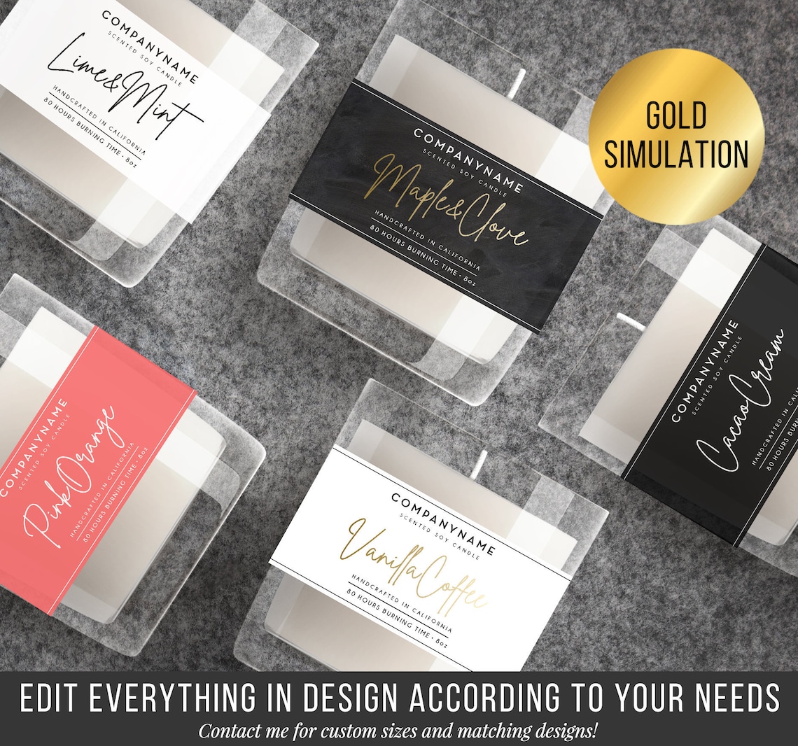 DIY Candle Label DIY Template Editable Product Label Custom - Etsy