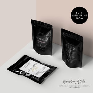 Editable Pouch Label Template DIY Tea & Coffee Label Custom - Etsy