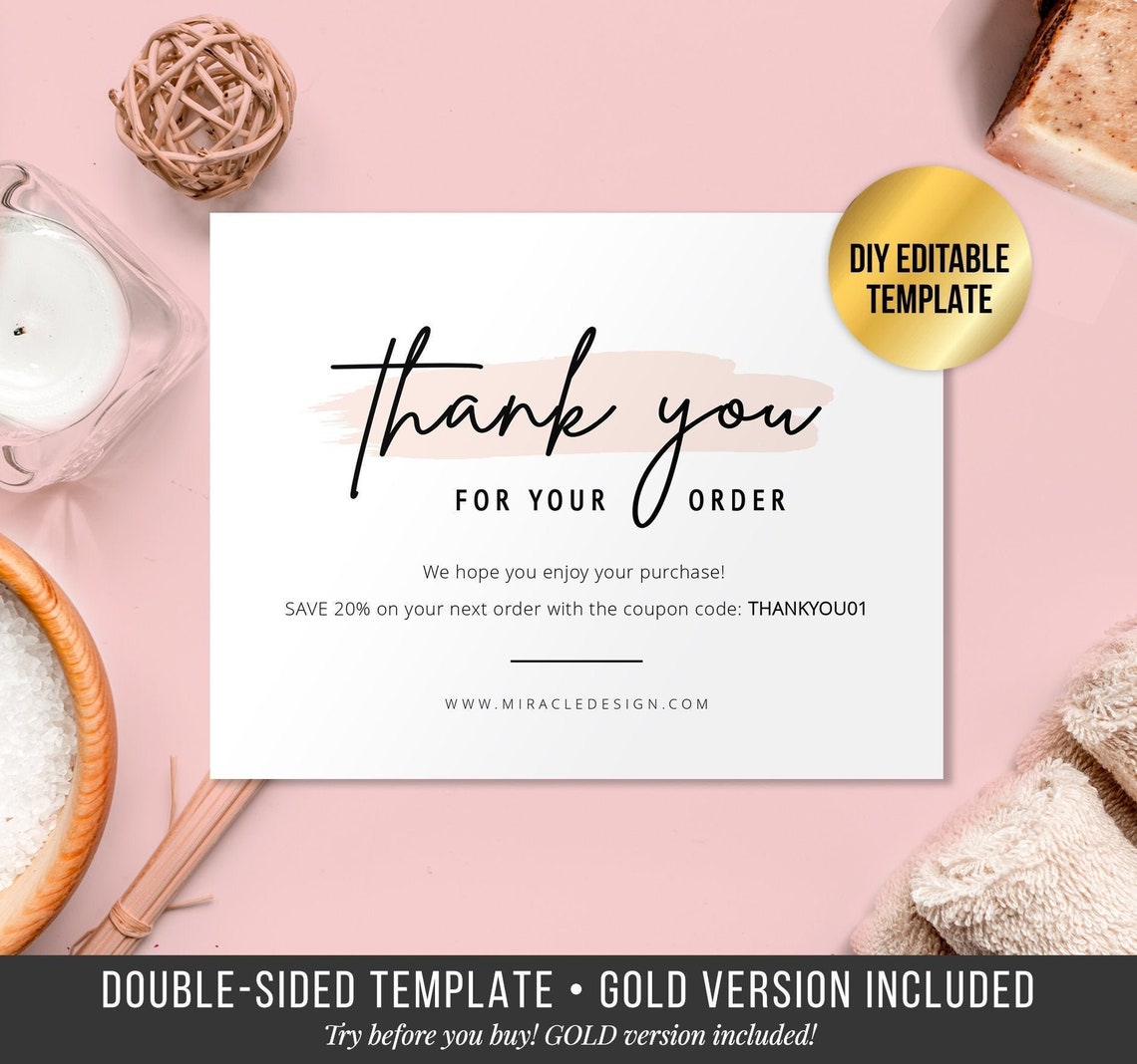Business Thank You Cards DIY Thank You Card Packaging Etsy
