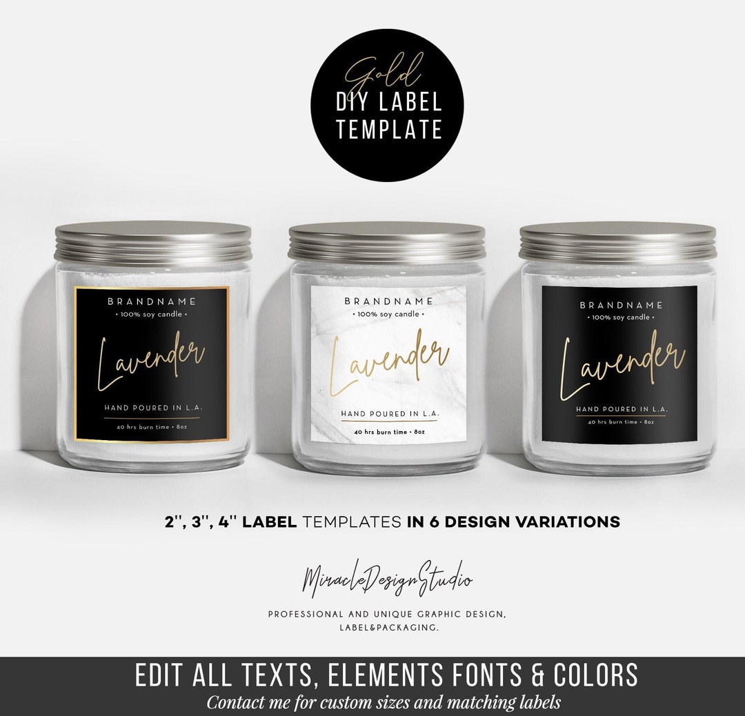 Custom Simplistic Black and White Candle Labels — Elleedees Custom Labels  Gifts and Decor for all Occasions