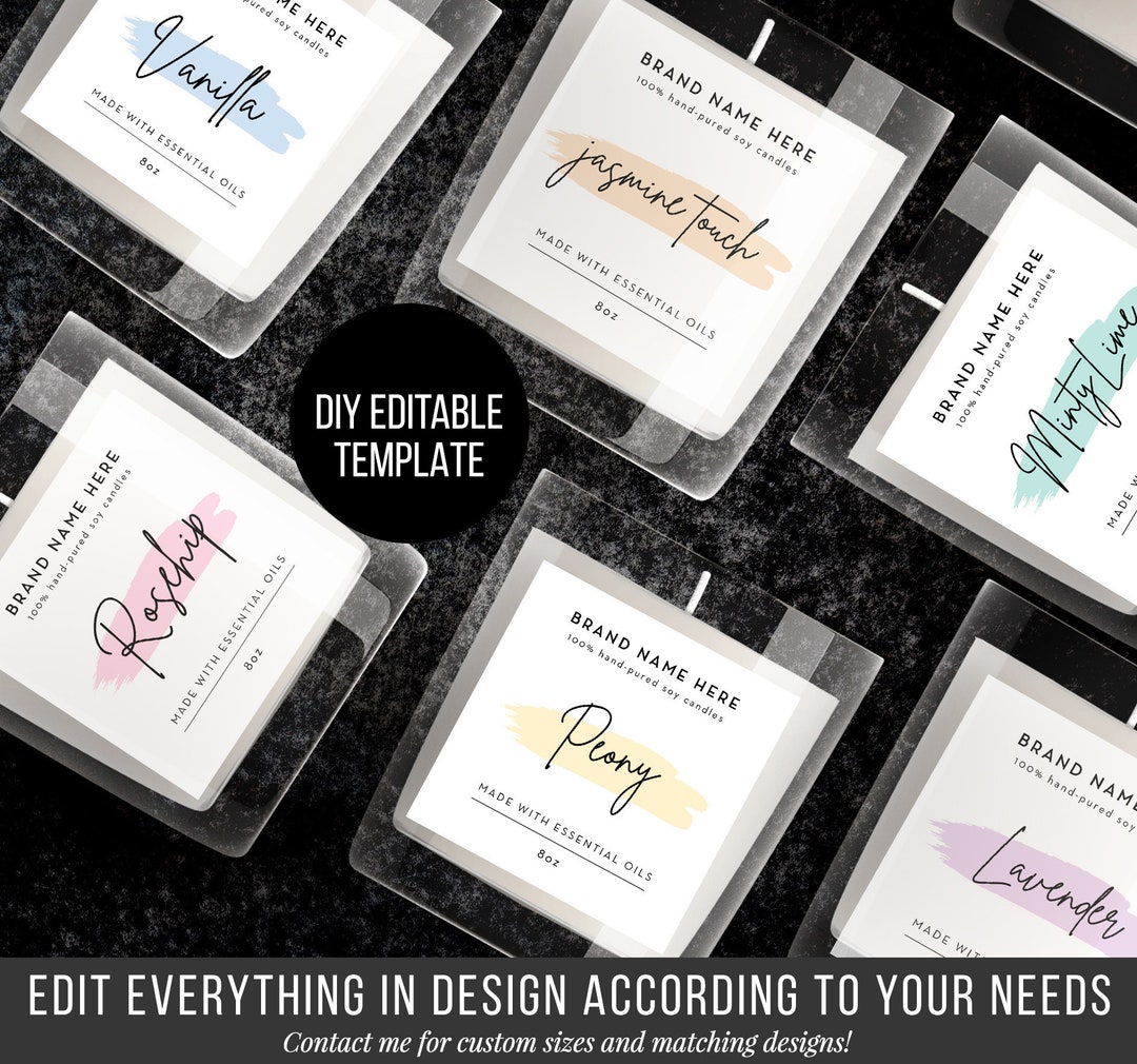 DIY Candle Label Template - Editable Candle Label - Custom Product ...