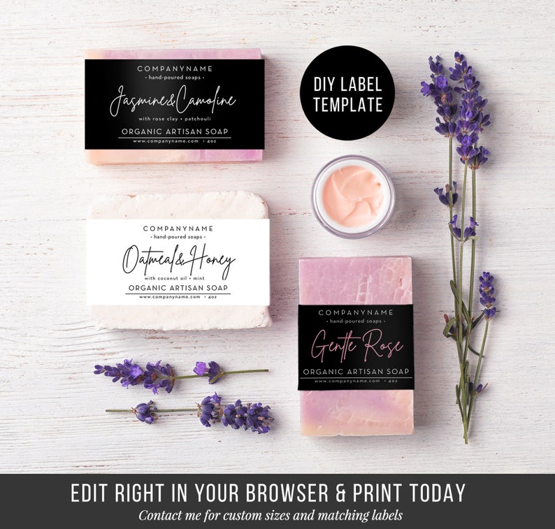 Custom Soap Label Template DIY Printable Soap Labels | Etsy